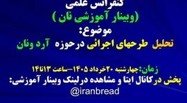 وبینار آموزشی نان؛ مرور ۱۰۰ سال طرح‌های اجرایی در صنعت نان

